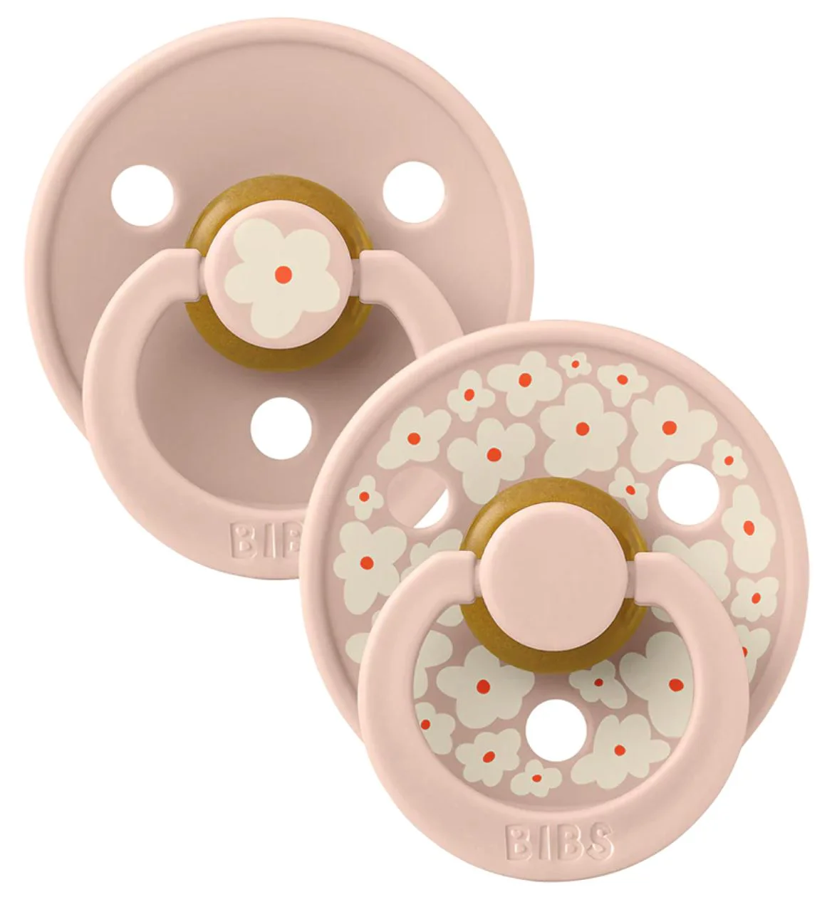 Set 2 suzete rotunde din latex BIBS Studio Colour Jasmine - Blush Mix (0-6 luni)