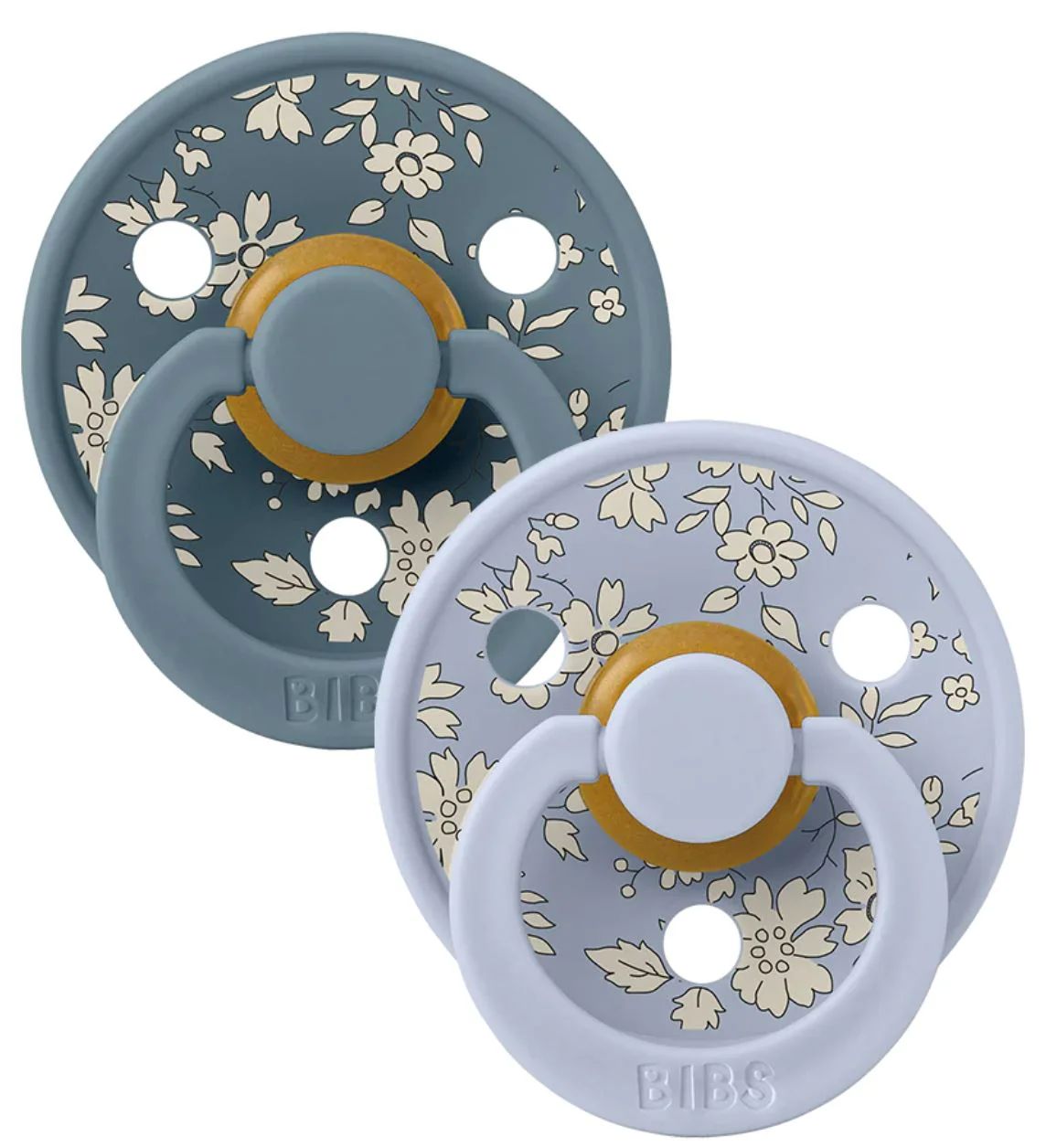 Set 2 suzete rotunde din latex BIBS LIBERTY Colour Capel - Dusty Blue Mix (0-6 luni) foto