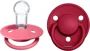 Set 2 suzete rotunde din silicon BIBS De lux Coral/Ruby (0-36 luni) foto