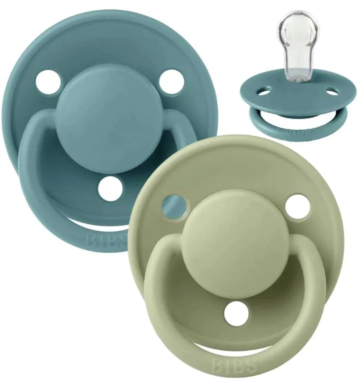 Set 2 suzete rotunde din silicon BIBS De lux Island Sea/Sage (0-36 luni) foto