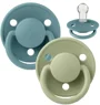 Set 2 suzete rotunde din silicon BIBS De lux Island Sea/Sage (0-36 luni)