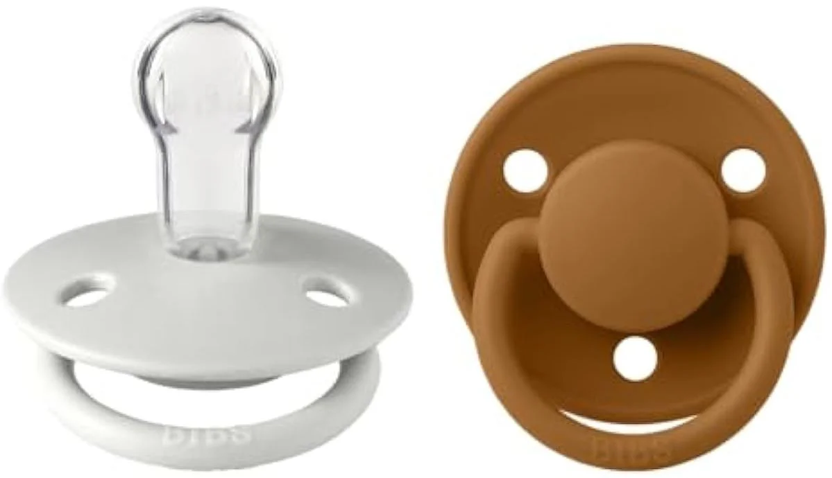 Set 2 suzete rotunde din silicon BIBS De lux Haze/Caramel (0-36 luni) foto