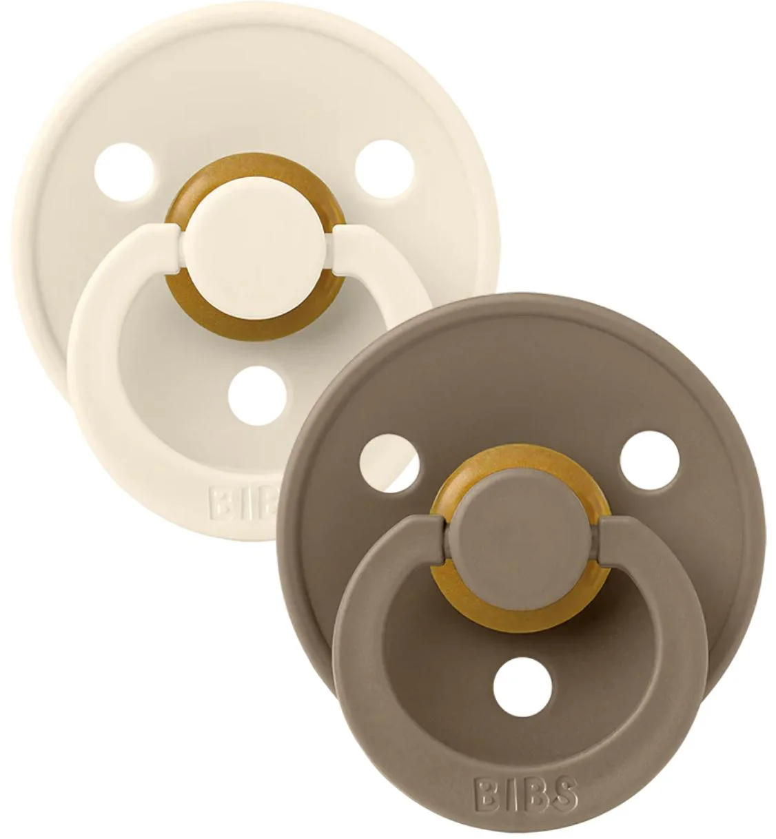 image for Set 2 suzete rotunde din latex BIBS Colour Ivory/Dark Oak (0-6 luni) foto