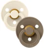 Set 2 suzete rotunde din latex BIBS Colour Ivory/Dark Oak (0-6 luni) foto
