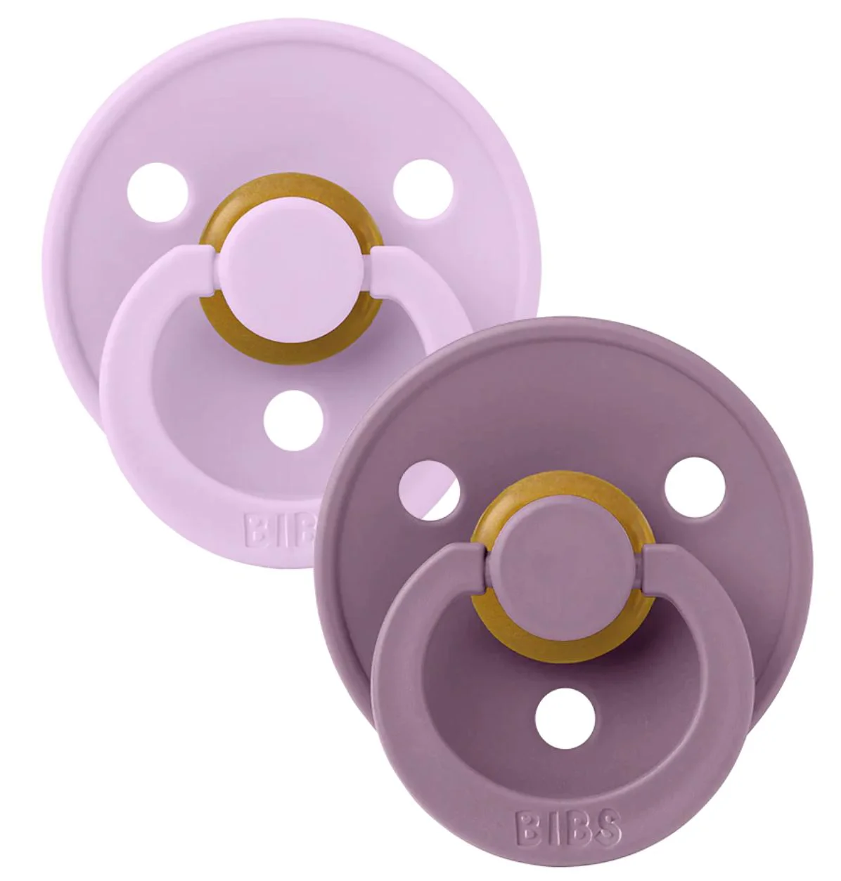 Set 2 suzete rotunde din latex BIBS Colour Violet Sky/Mauve (0-6 luni)