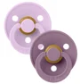 Set 2 suzete rotunde din latex BIBS Colour Violet Sky/Mauve (0-6 luni)