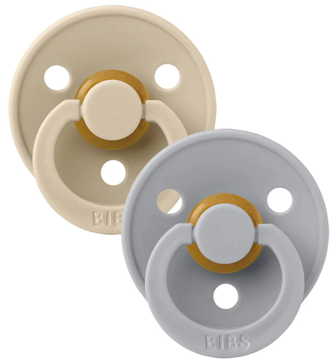 Set 2 suzete rotunde din latex BIBS Colour Vanilla/Cloud (6-18 luni) foto