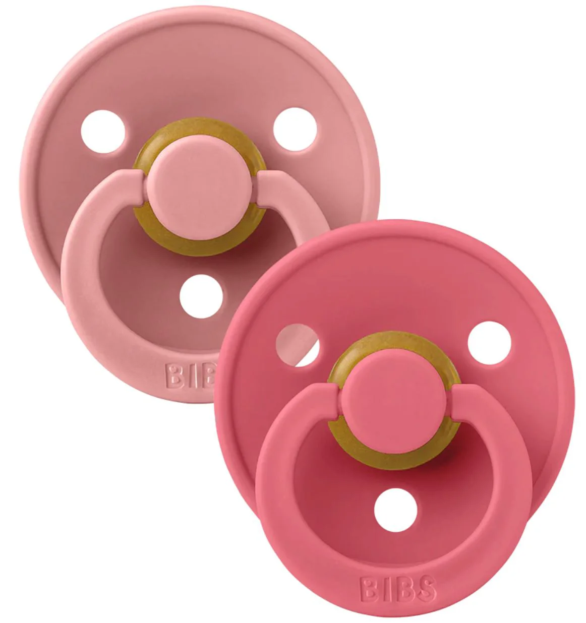 Set 2 suzete rotunde din latex BIBS Colour Dusty Pink/Coral (6-18 luni) foto