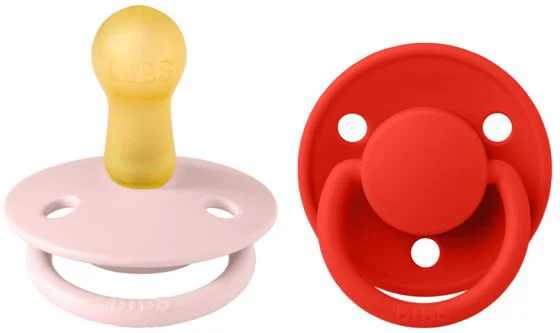image for Set 2 suzete rotunde din latex BIBS De lux Blossom/Candy Apple (6-18 luni) foto