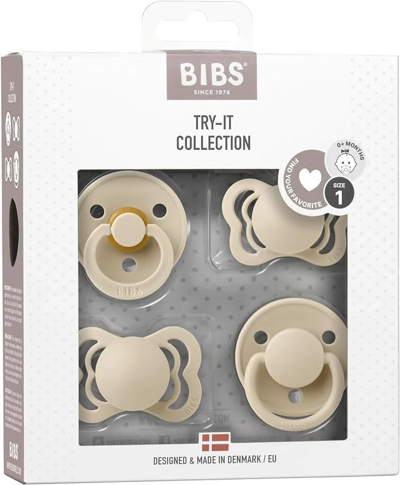 Set 4 suzete BIBS Try-it Collection Vanilla (0-6 luni)