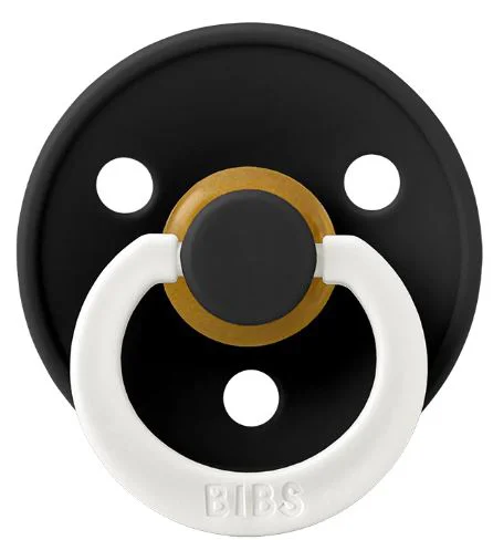 Suzeta rotunda din latex BIBS Glow Black (0-6 luni) foto