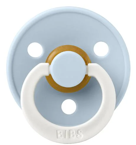 Suzeta rotunda din latex BIBS Glow Baby Blue (0-6 luni) foto