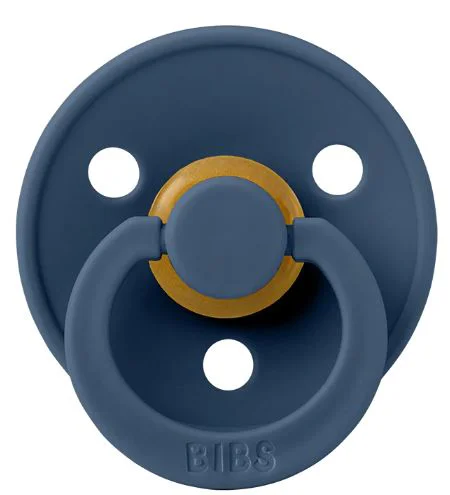 Пустышка круглая латексная BIBS Steel Blue (0-6 мес.)