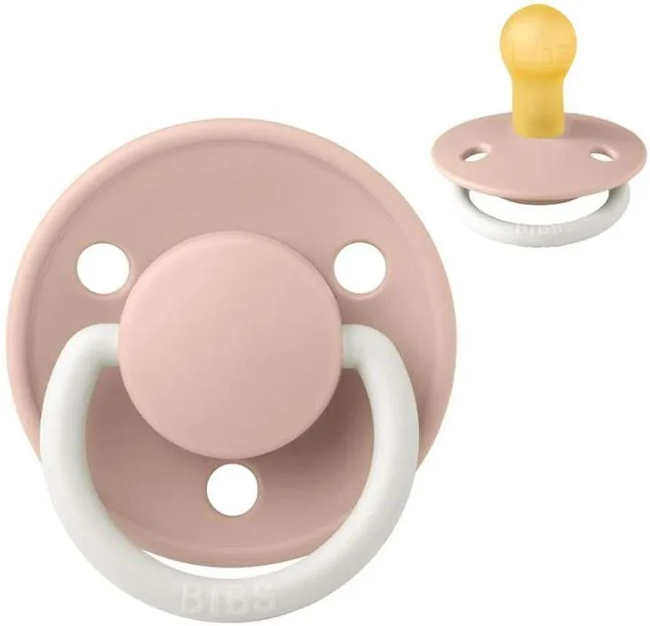 Suzeta rotunda din latex BIBS De Lux Glow Blush (0-6 luni) foto