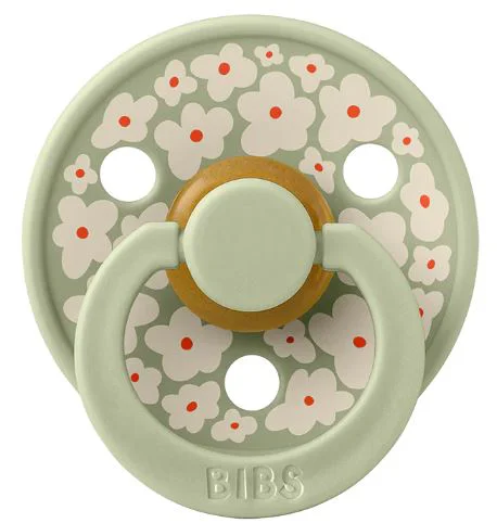Suzeta rotunda din latex BIBS Studio Colour Jasmine Field - Sage (6-18 luni) foto