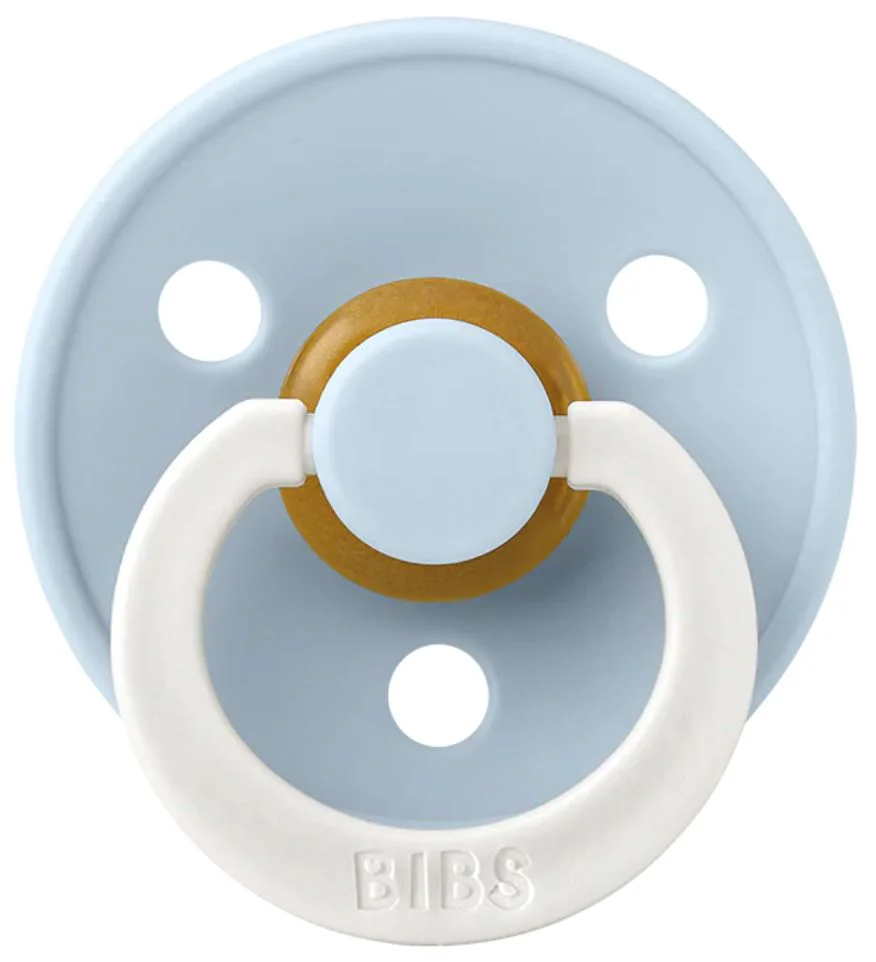Suzeta rotunda din latex BIBS Glow Baby Blue (6-18 luni) foto