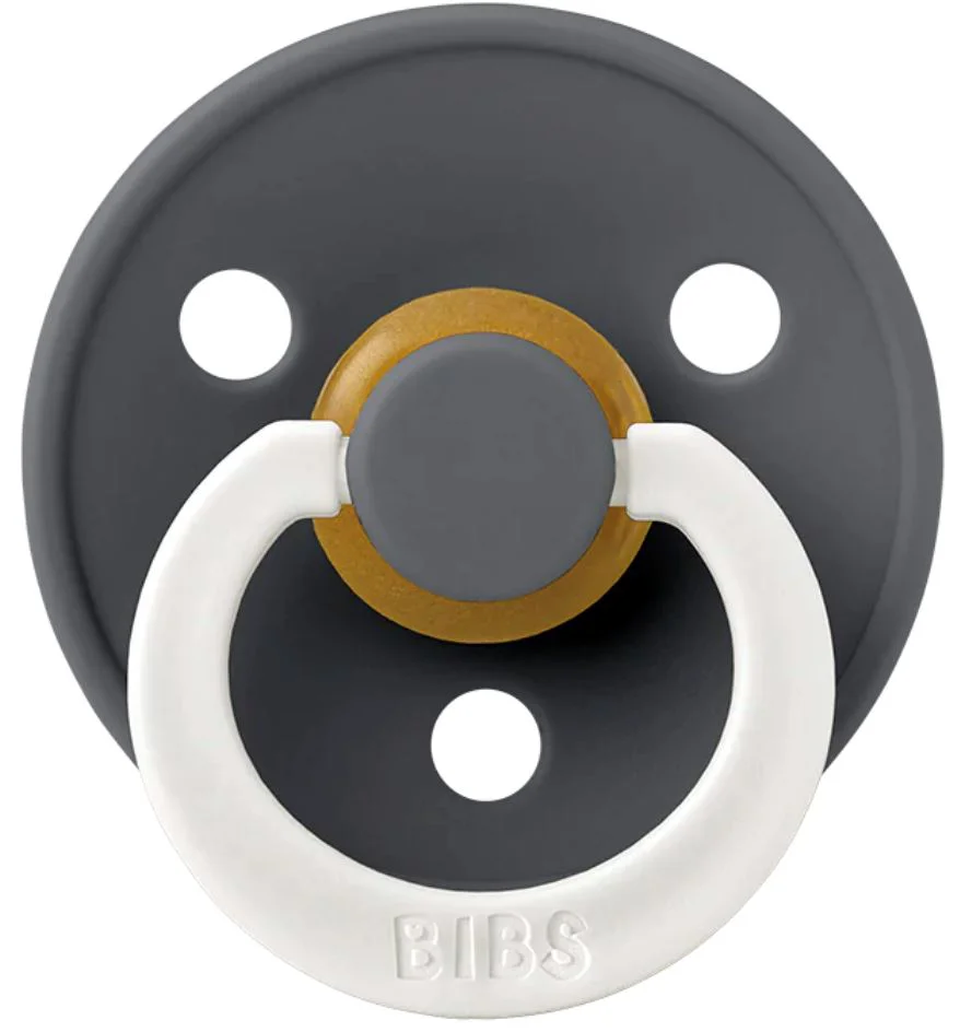 Suzeta rotunda din latex BIBS Glow Iron (6-18 luni) foto