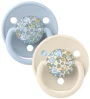 Set 2 suzete rotunde din silicon BIBS LIBERTY De Lux Eloise - Baby Blue Mix (0-36 luni)