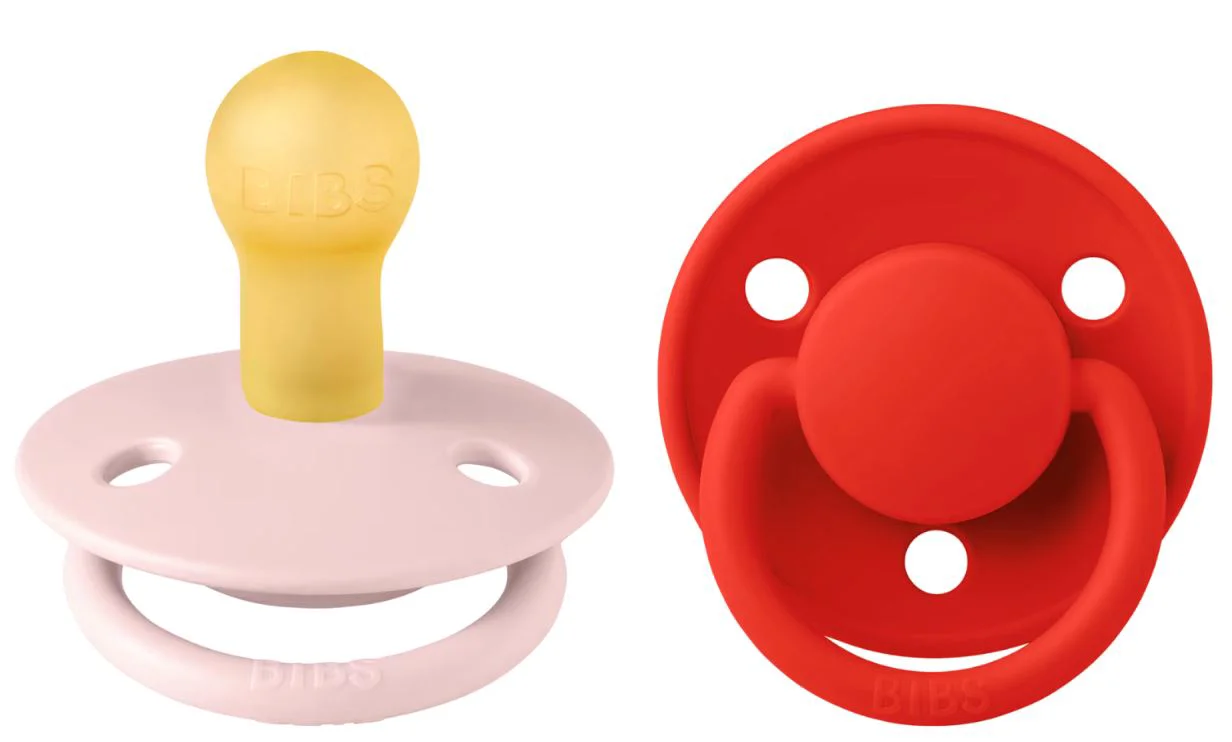 image for Set 2 suzete rotunde din latex BIBS De lux Blossom/Candy Apple (0-6 luni) foto