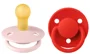 Set 2 suzete rotunde din latex BIBS De lux Blossom/Candy Apple (0-6 luni)