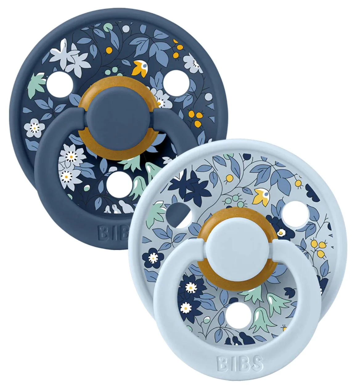 Set 2 suzete rotunde din latex BIBS LIBERTY Colour Chamomile Lawn - Baby Blue Mix (0-6 luni) foto