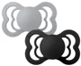 Set 2 suzete simetrice din silicon BIBS Supreme Cloud/Black (0-6 luni) foto