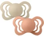 Набор из 2 анатомических силиконовых пустышек BIBS Couture Vanilla/Peach (0-6 мес.) foto