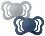 Набор из 2 анатомических латексных пустышек BIBS Couture Cloud/Steel Blue (0-6 мес.) foto