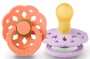 Set 2 suzete rotunde din latex BIBS Boheme Papaya/Violet Sky (0-6 luni) foto