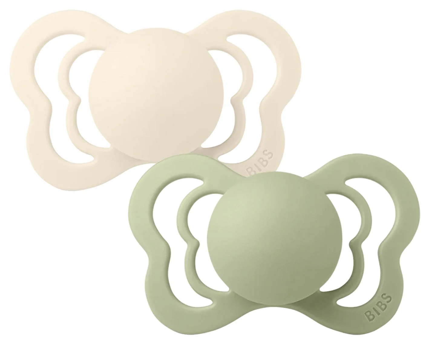 Set 2 suzete anatomice din latex BIBS Couture Ivory/Sage (0-6 luni) foto