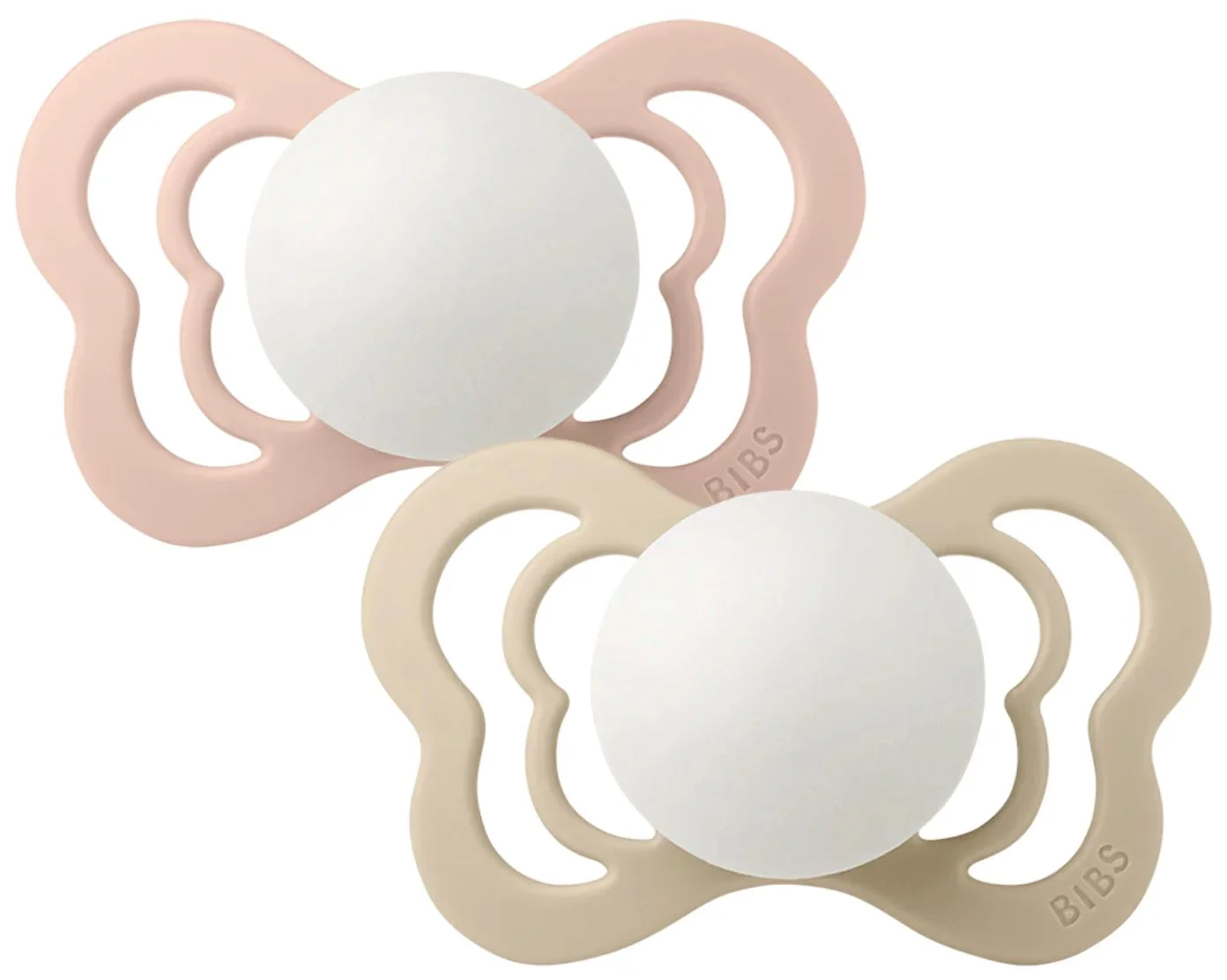 Set 2 suzete anatomice din latex BIBS Couture Glow Blush/Vanilla (0-6 luni) foto