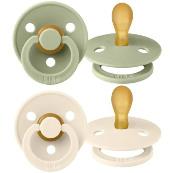 Set 2 suzete simetrice din latex BIBS Colour Ivory/Sage (0-6 luni) foto