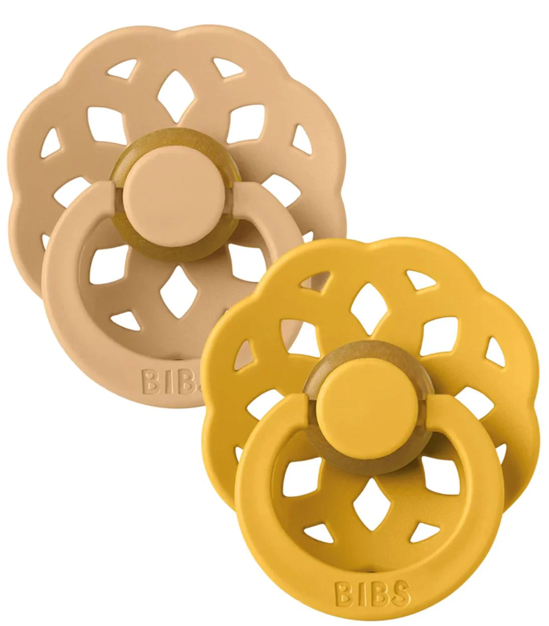 Набор из 2 круглых латексных пустышек BIBS Boheme Desert Sand/Honey Bee (0-6 мес.) foto