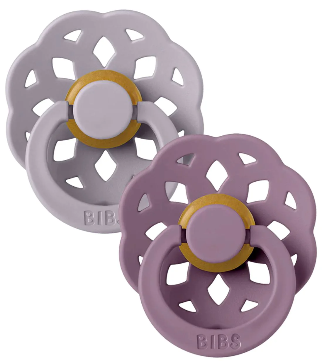 Set 2 suzete rotunde din latex BIBS Boheme Fossil Grey/Mauve (0-6 luni) foto