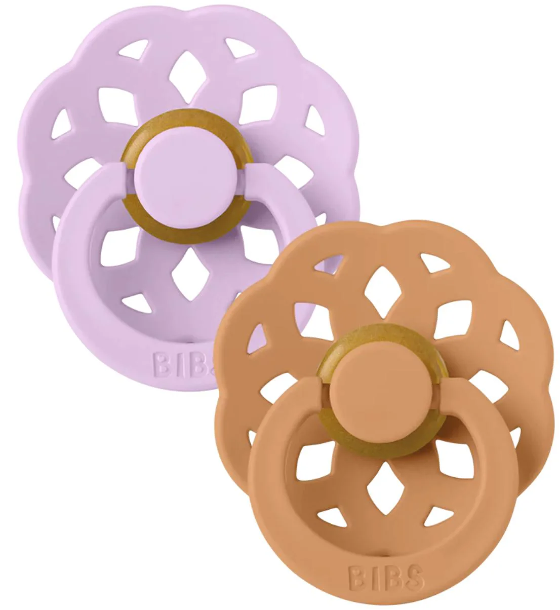 Set 2 suzete rotunde din latex BIBS Boheme Violet Sky/Pumpkin (0-6 luni) foto