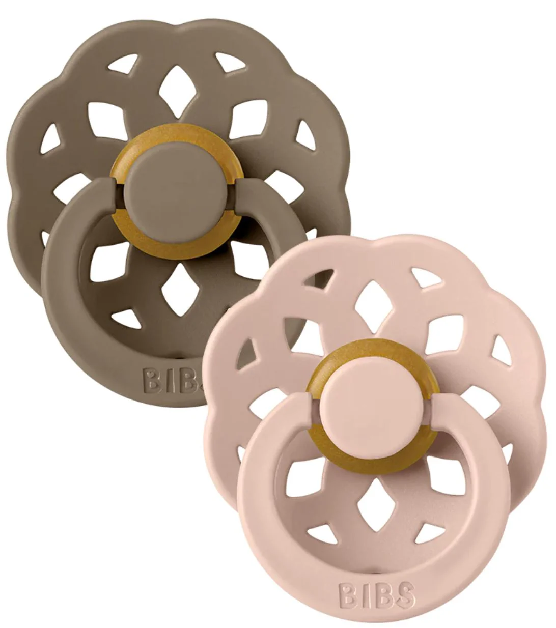 Set 2 suzete rotunde din latex BIBS Boheme Dark Oak/Blush (6-18 luni) foto