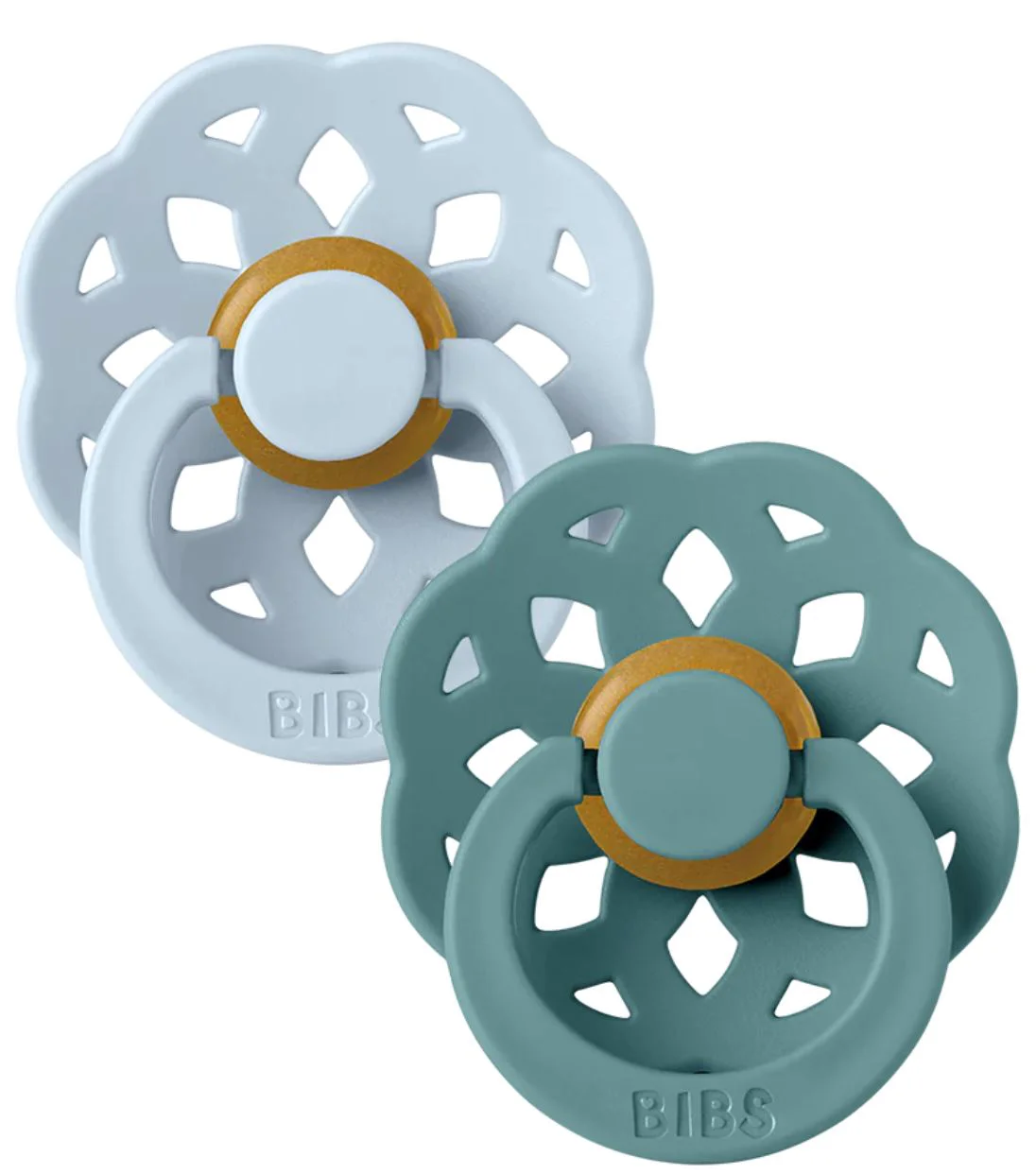 Set 2 suzete rotunde din latex BIBS Boheme Baby Blue/Island Sea (6-18 luni) foto
