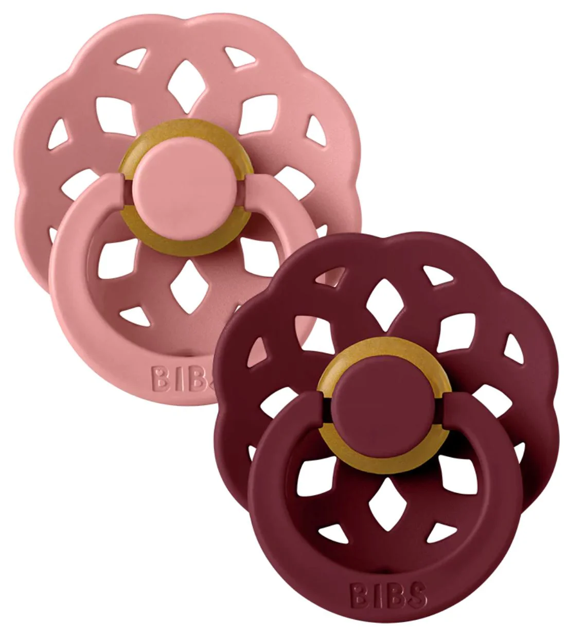 image for Набор из двух пустышек Bibs Boheme Dusty Pink/Elderberry (6-18 мес.) foto