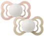 Set 2 suzete simetrice din silicon BIBS Supreme Glow Blush/Vanilla (6-18 luni) foto