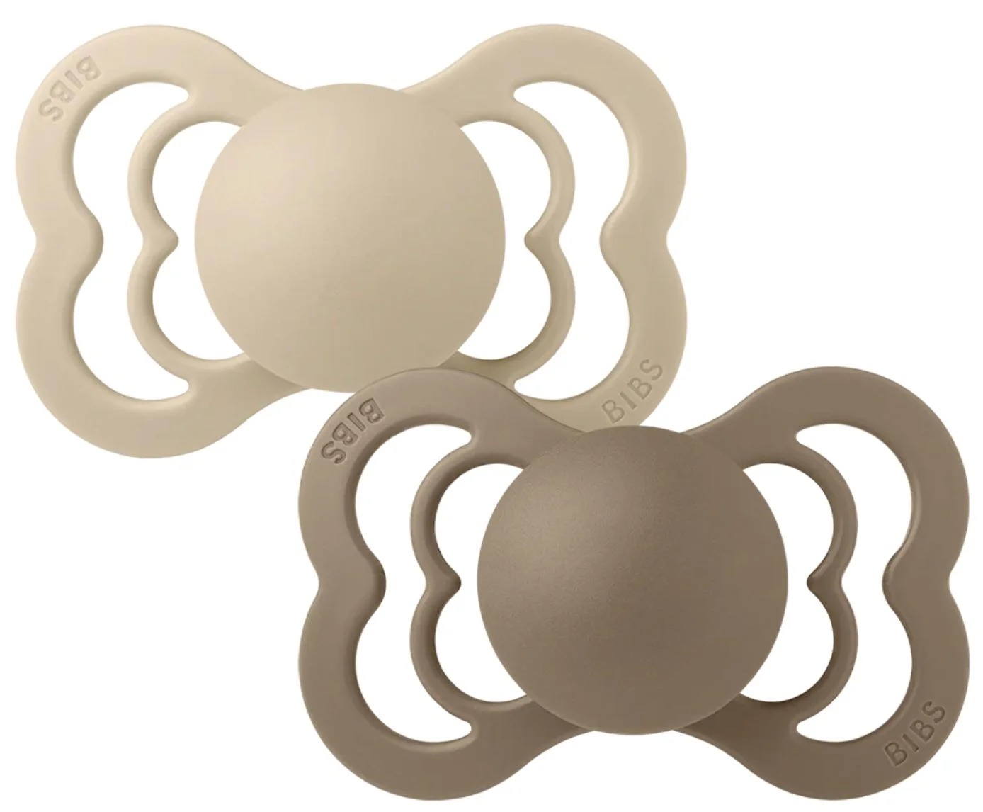 Set 2 suzete simetrice din latex BIBS Supreme Vanilla/Dark Oak (6-18 luni) foto