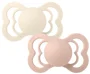 Set 2 suzete simetrice din silicon BIBS Supreme Ivory/Blush (6-18 luni)