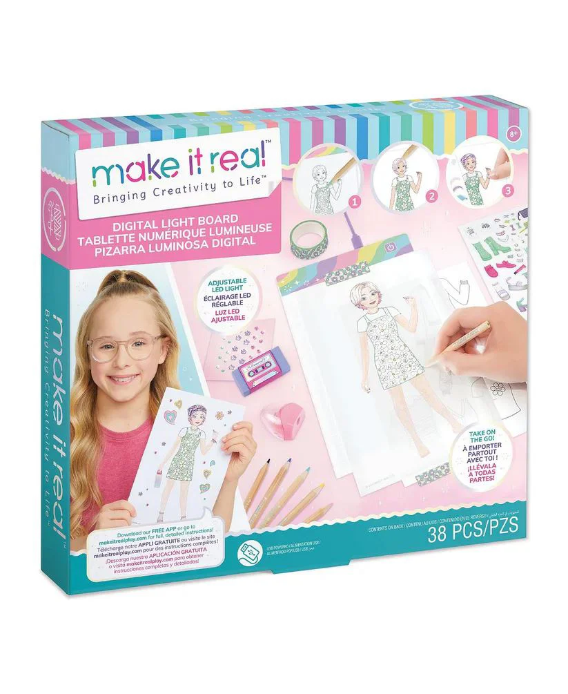 image for Set de creatie Make It Real Tabla cu lumina LED si sabloane foto