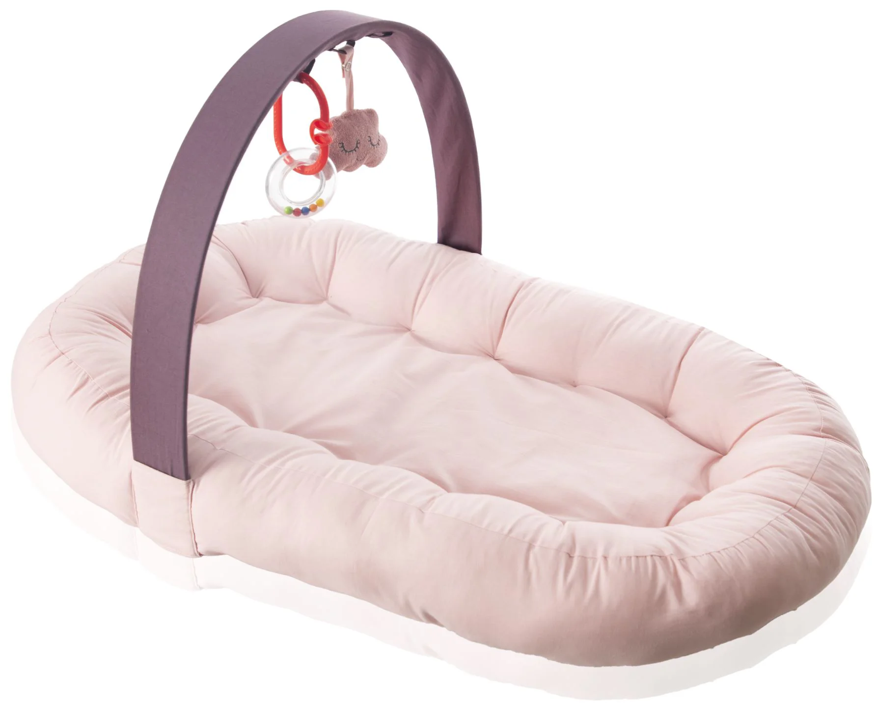 Babynest cu bara de jucarii BabyJem My First Bed Pink