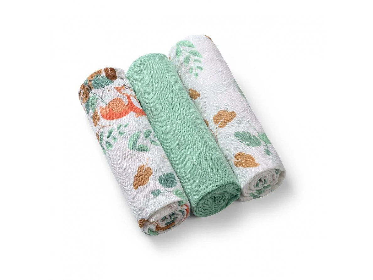 Pelinci de muselina super moale BabyOno Verde, 3 buc.
