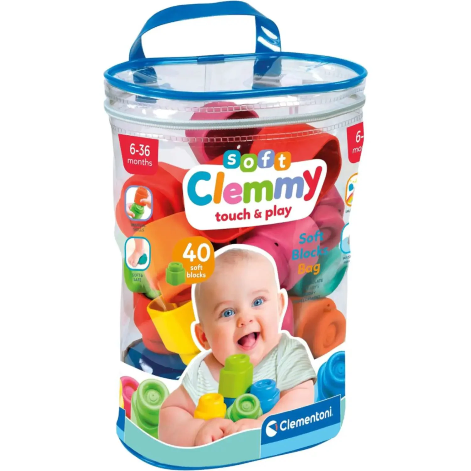 Set de constructie Clemmy Soft Touch&Play, 40 el.