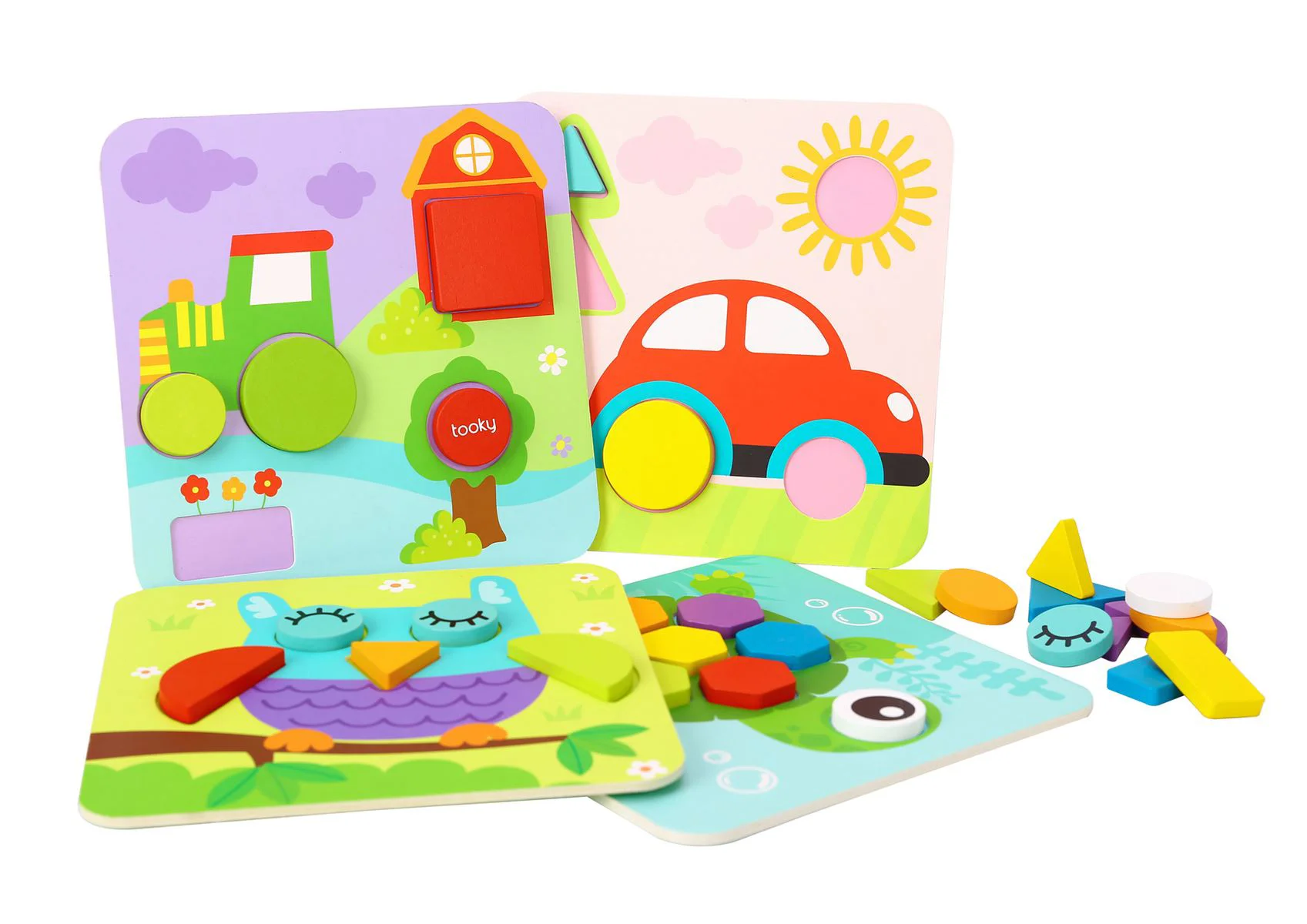 image for Puzzle din lemn 4 in 1 Tooky Toy foto
