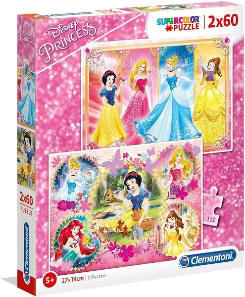 Puzzle Clementoni Printesele Disney, 2x60 el. foto