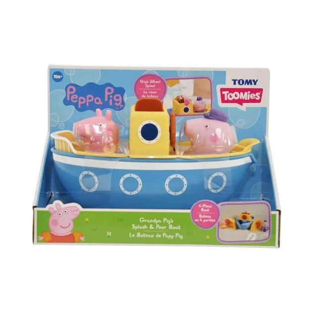 Set de joaca pentru baie Tomy Peppa Pig Barca bunicului