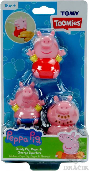 Jucarie de baie Tomy Peppa Pig cu Daddy Pig si George