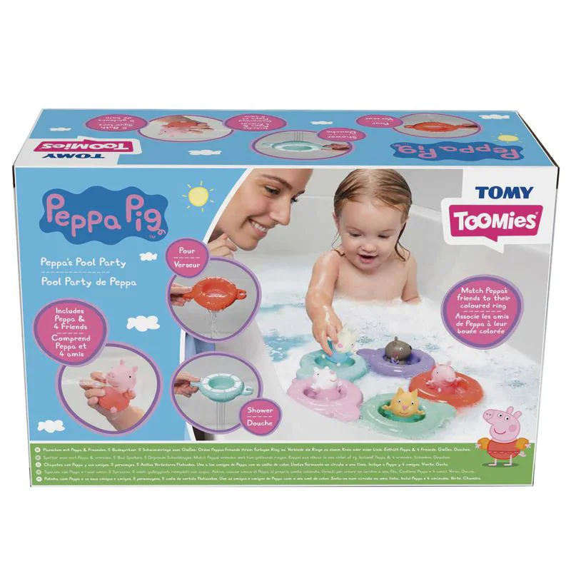 Set de joaca pentru baie Tomy Peppa Petrecere in piscina